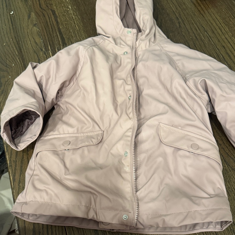 Zara Dusty Rose Hooded Fleece Jacket